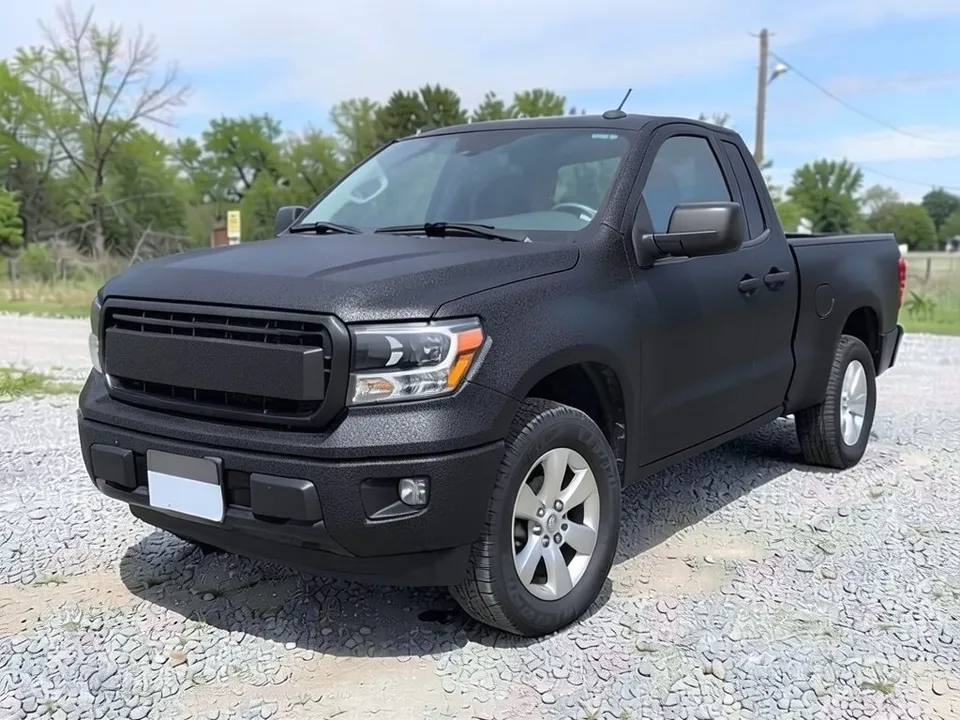 AI-drawn sample: the same pickup coated in black textured bedliner