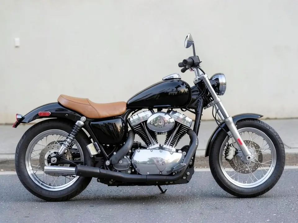 AI-drawn sample: the same cruiser with a tan brown leather seat