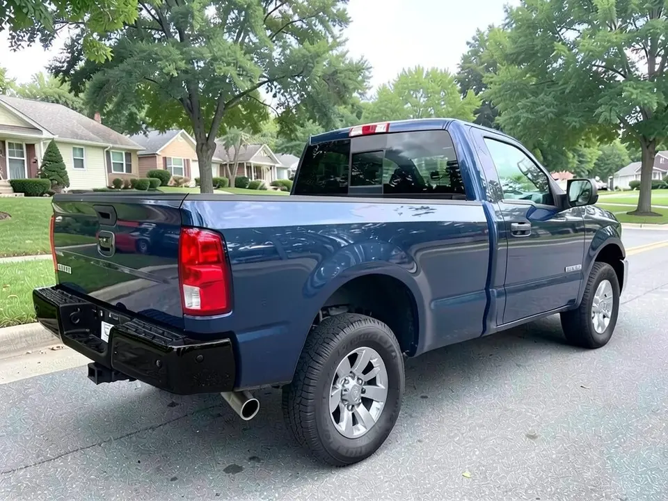 AI-drawn sample: the same truck with a gloss black rear bumper