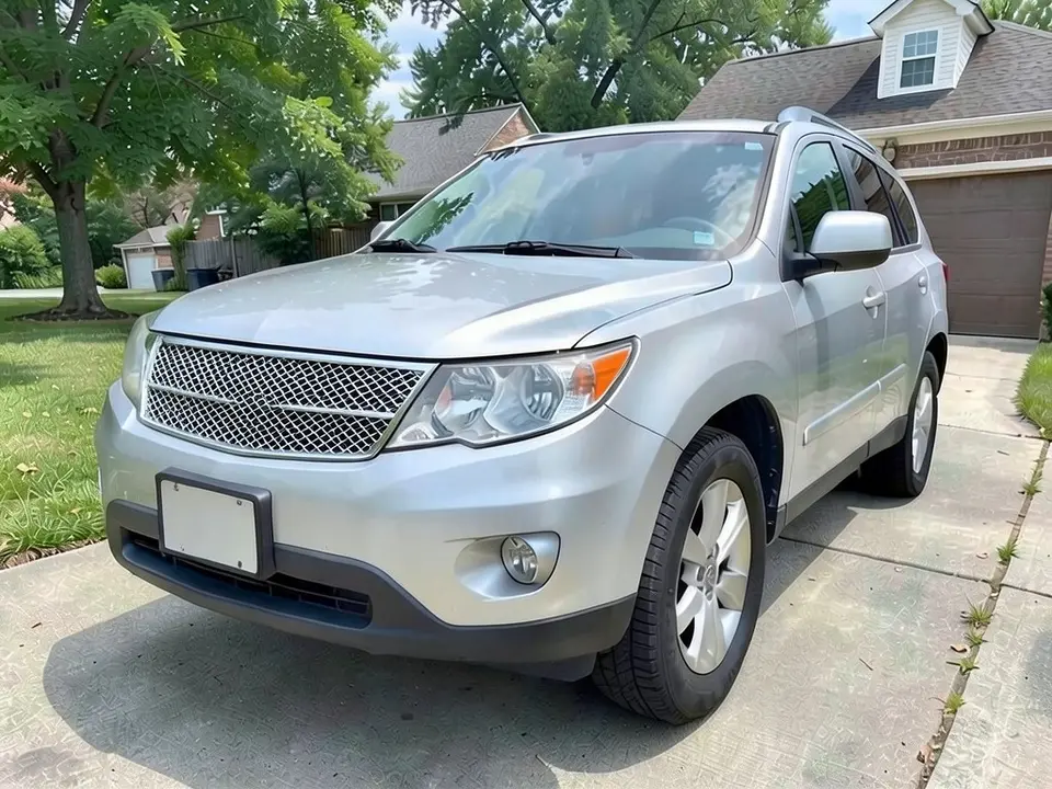 AI-drawn sample: a silver SUV in a driveway seen from a front corner