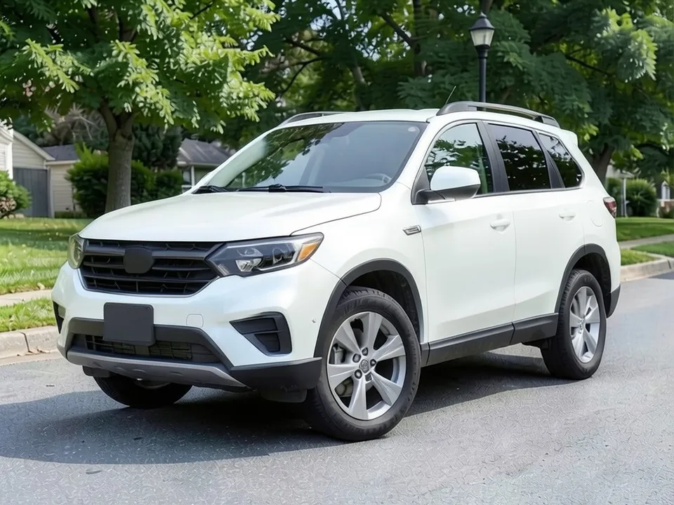 AI-drawn sample: the same SUV repainted pearl white
