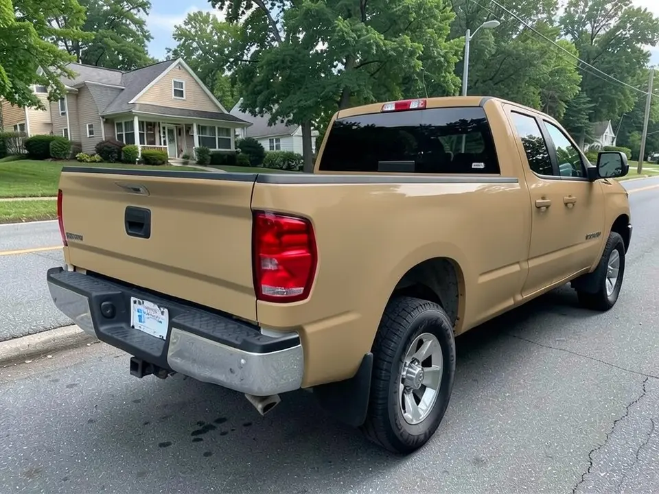 AI-drawn sample: the same truck wrapped in matte sand tan