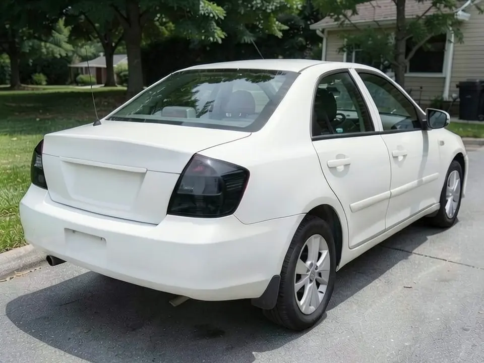 AI-generated sample: a white sedan with smoked tail lights