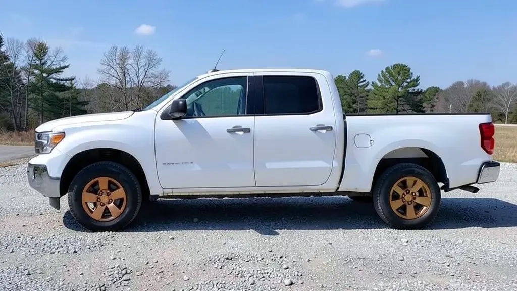 AI-generated sample: the same pickup truck with bronze multi-spoke rims