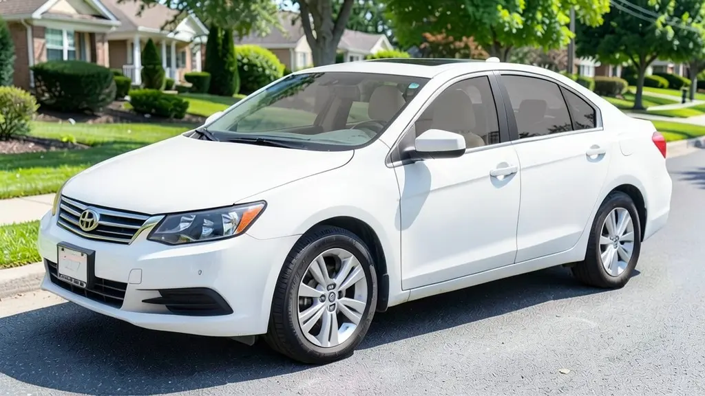 AI-generated sample: the same sedan with light 50% window tint, interior still visible